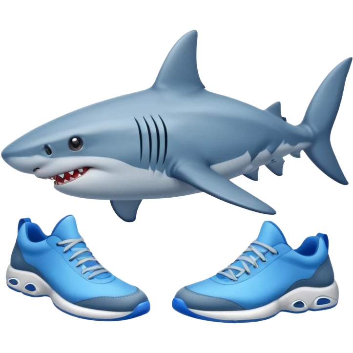 Shark with Blue shoes with 3 legs emoji