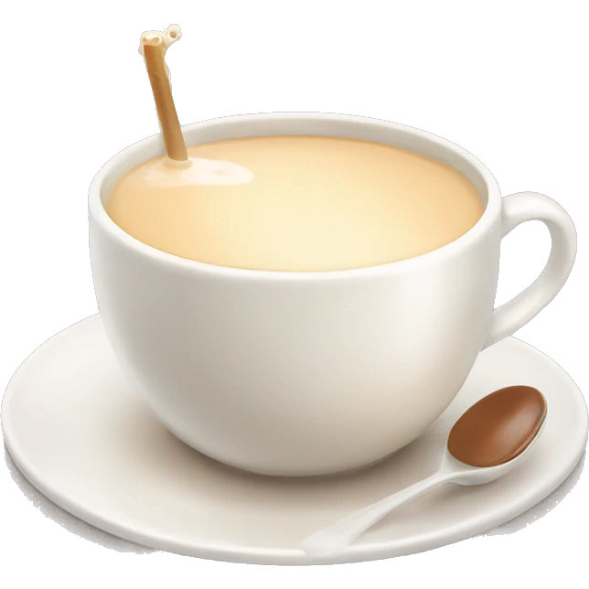 Milk tea in cup with plate emoji