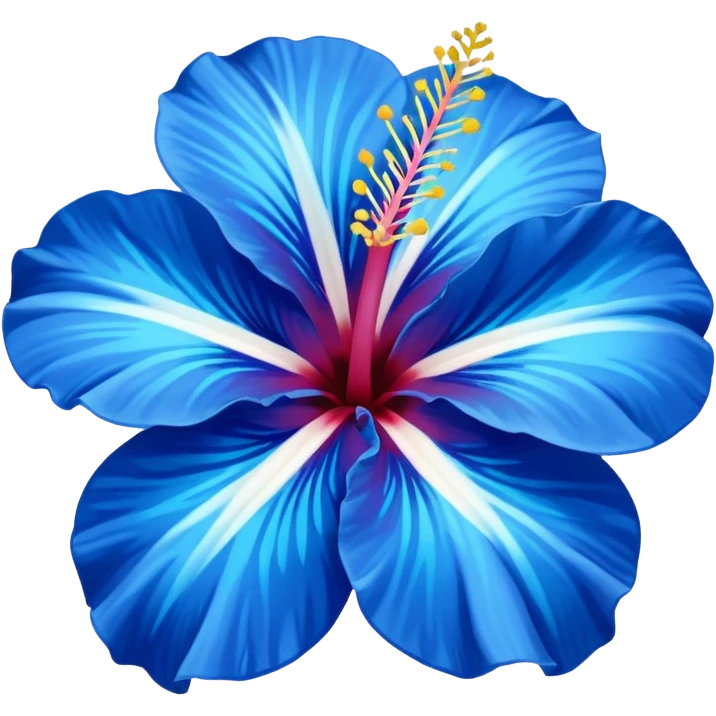 ultramarine hibiscus w cyan center 
replace purple/yellow with whitw emoji