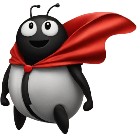 Ladybug with Superman cape emoji