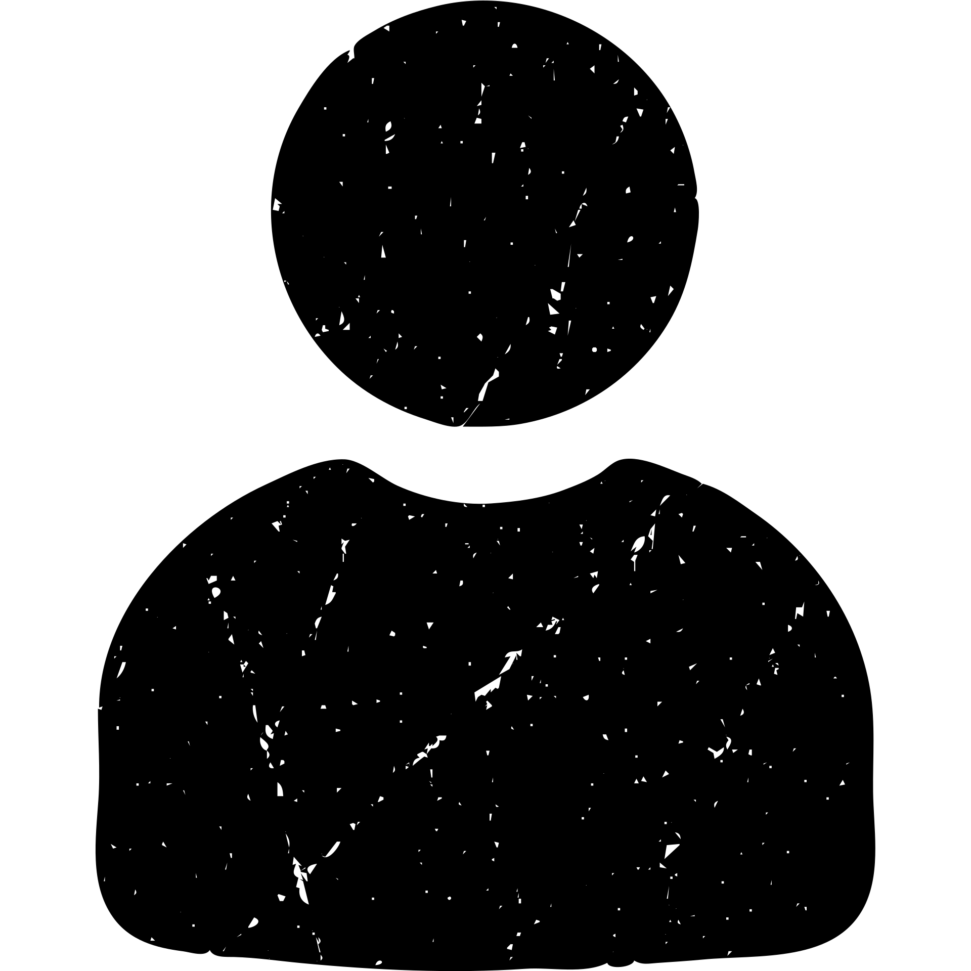 minimalist solid icon representing Player for DnD TTRPGs with worn and distressed effect emoji