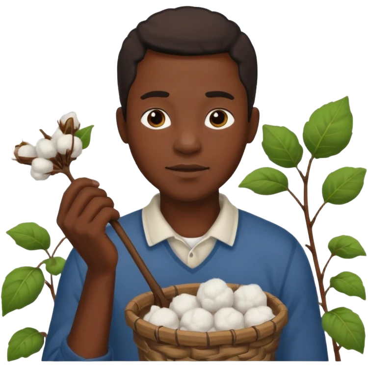 Black man picking cotton emoji