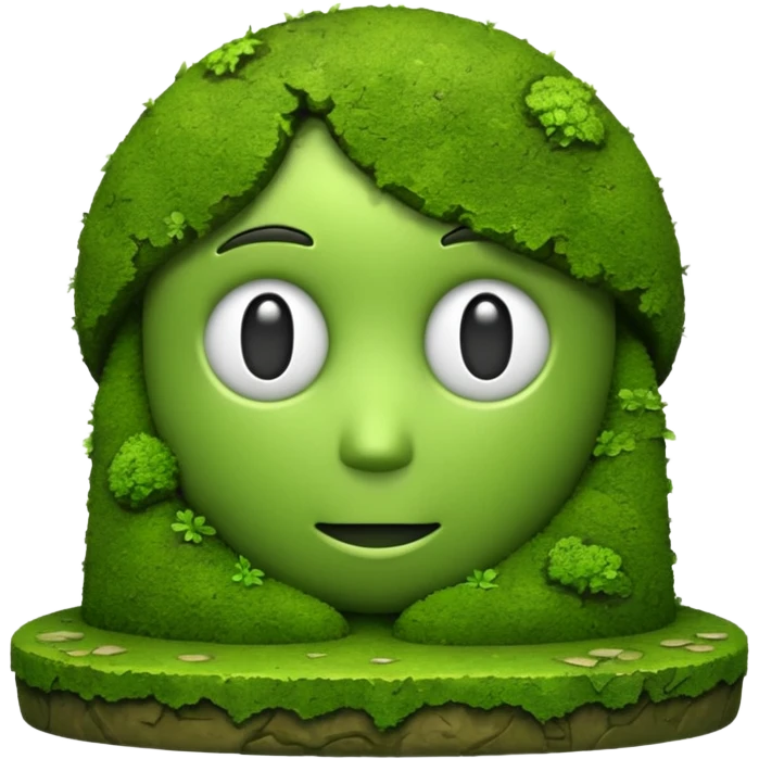 sculpture with moss emoji
