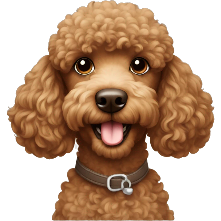 BROWN POODLE DRAWING A PICTURE emoji