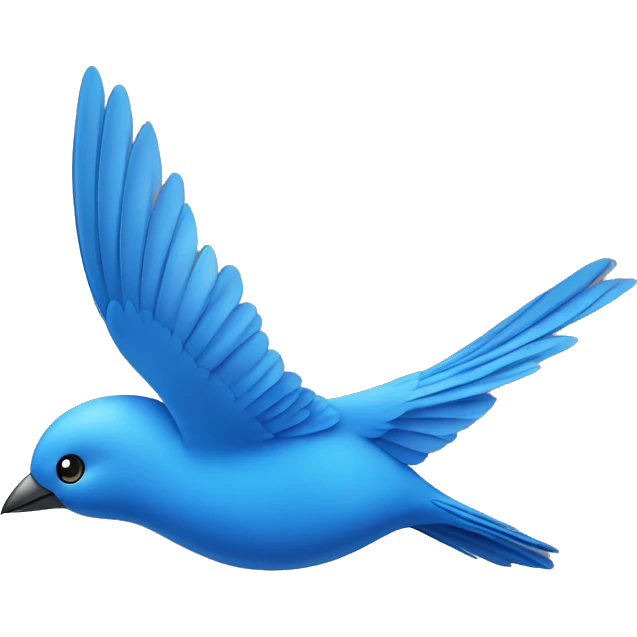 blue bird flying emoji