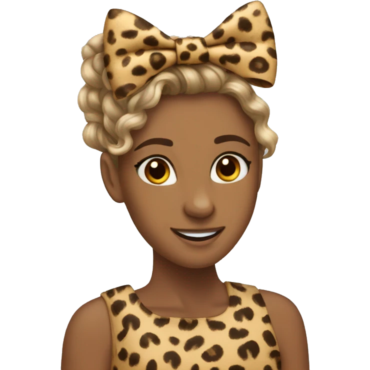Cheetah print hair hair with ribbon falling  emoji