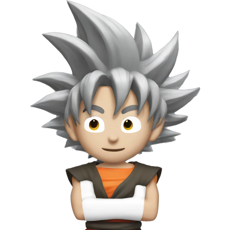imagine goku in 3D with a gray aipon computer
 emoji