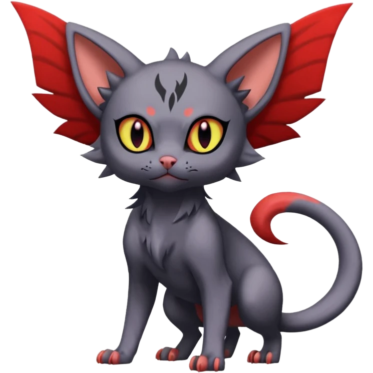 Noibat-Lykoi-Sphynx-Nargacuga-Litten-Torracat-fusion-Fakemon-Pokémon-creature  emoji
