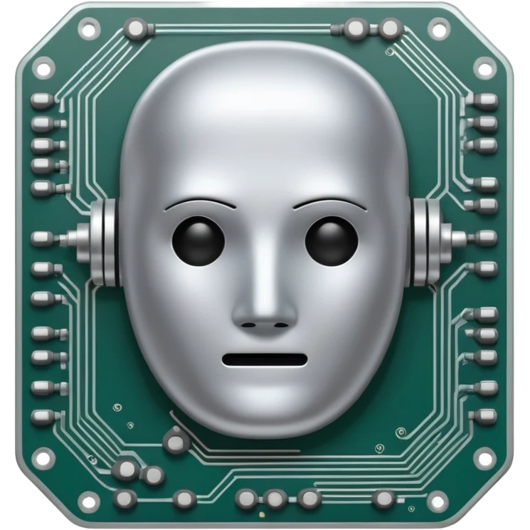 microchip without a face emoji