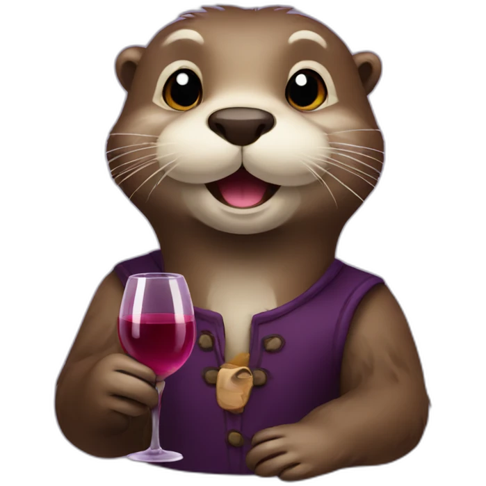 otter with wine emoji