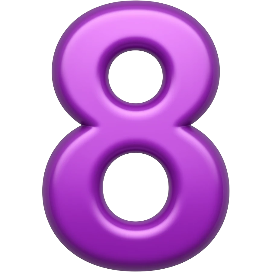 A purple number 8 emoji