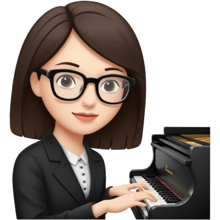 Brunette glassespianists emoji