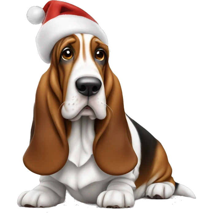 Basset hound christmas emoji