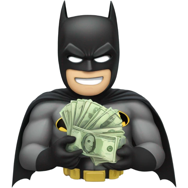 Batman offering stack of money emoji