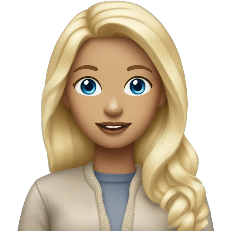 Blonde girl blue eyes wearing uggs emoji
