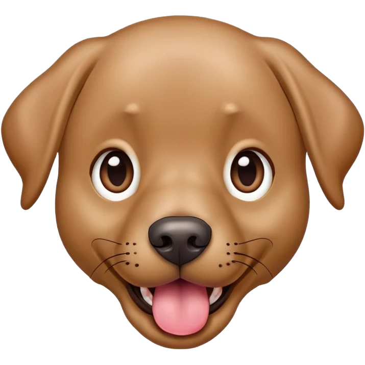 Cute Brown Labrador with long tongue and big eyes emoji