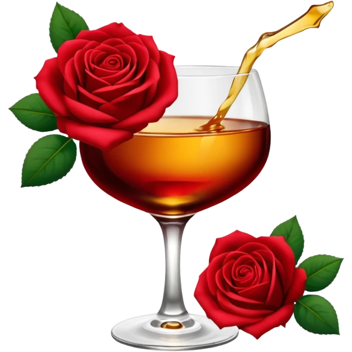 Red roses and liquor emoji