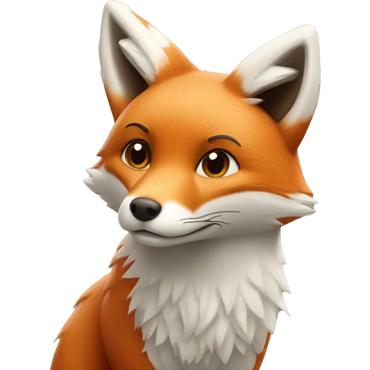 Red fox next to white fox emoji