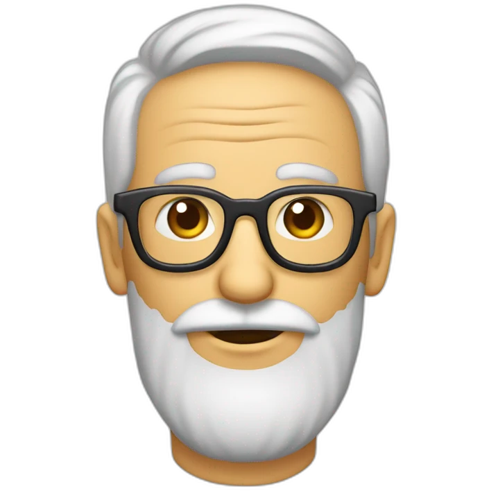 anciano calvo con barba blanca y gafas emoji