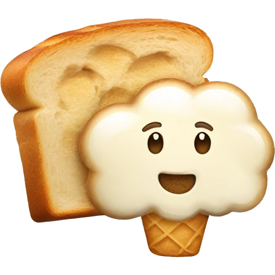 Bread toast and ice cream on it emoji