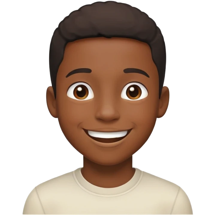 Black smiling boy indoors portrait emoji