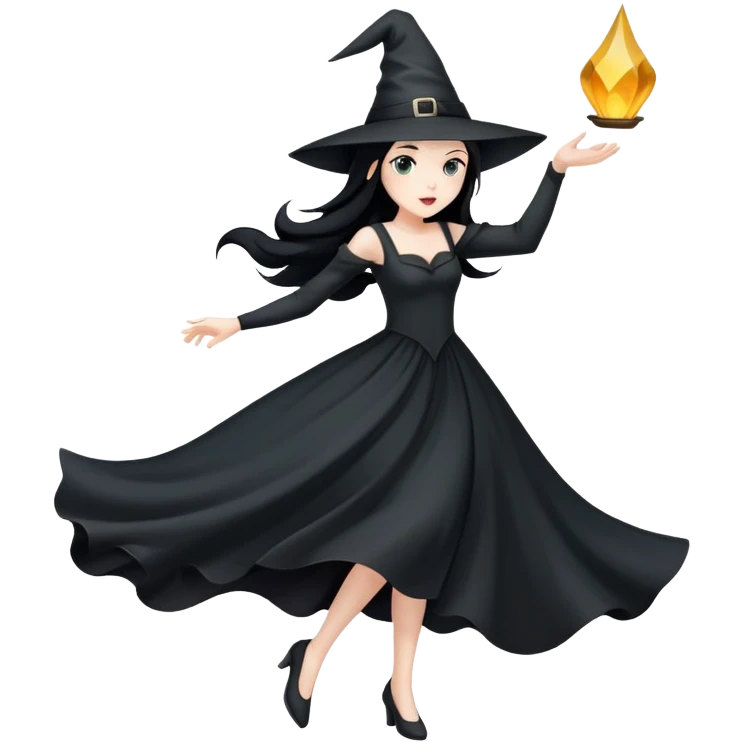 A flying witch emoji