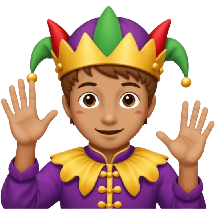 Kid doing 67 hand jester emoji