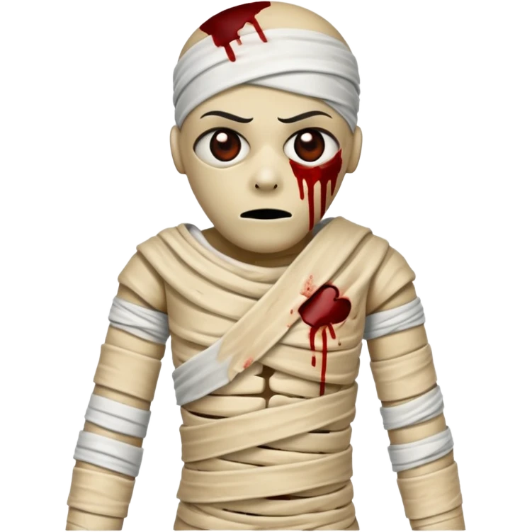 halloween mummy with blood stains emoji