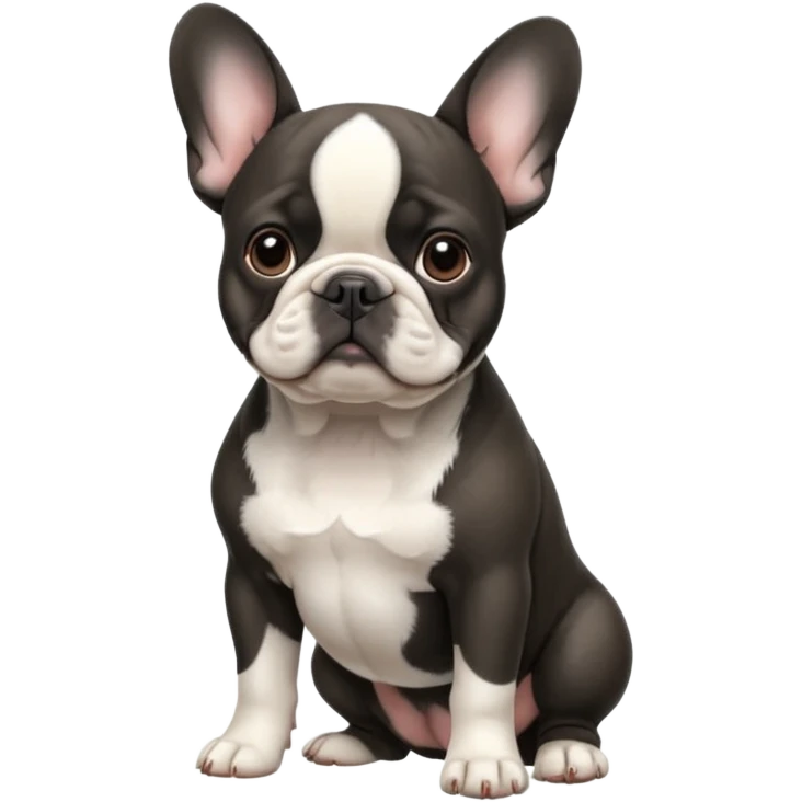 Чёрно Белый французский бульдог в разных позах emoji