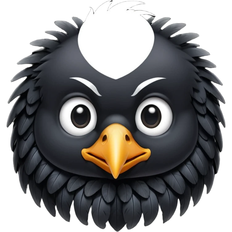 really cute adorable baby crow massive cute eyes little beak emoji