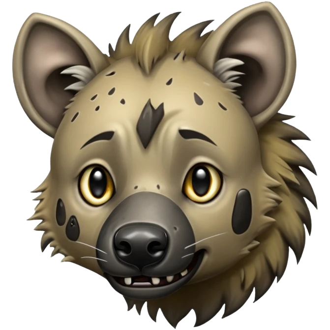 Glossy homeless hyena emoji