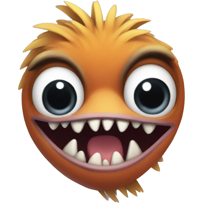 A quirky looking bird with huge teeth and being very very very skinny emoji