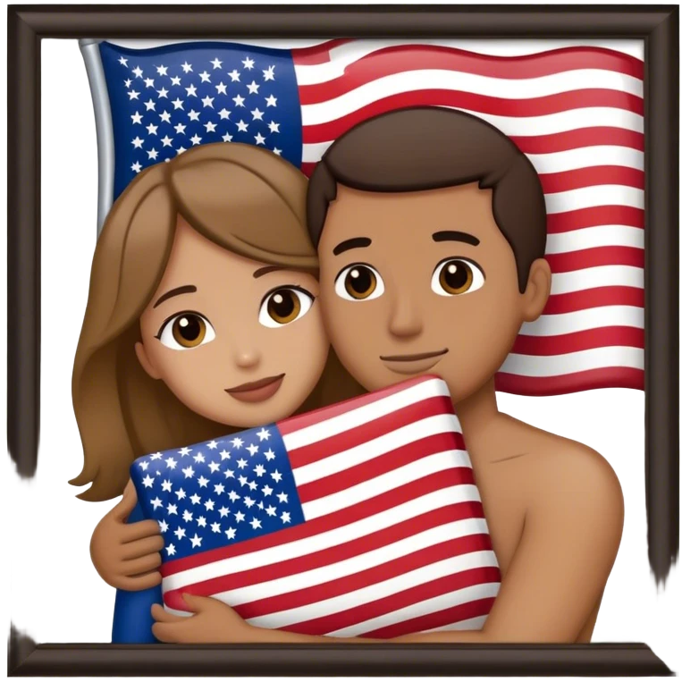 Picture of the U.S. flag and spouses united emoji