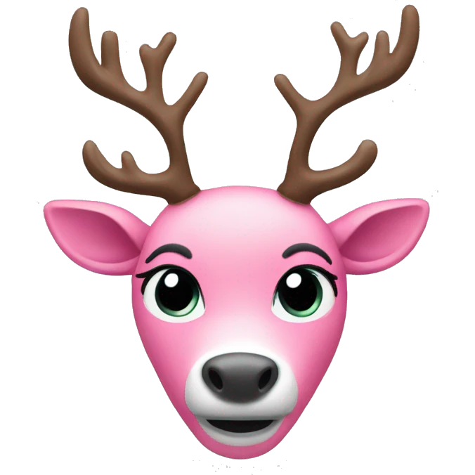 Pink reindeer emoji