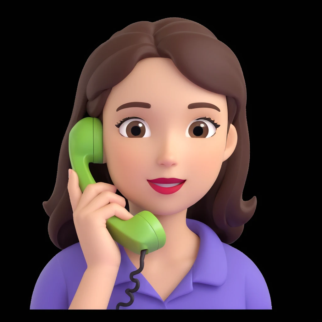 girl talking on phone, close up pose emoji