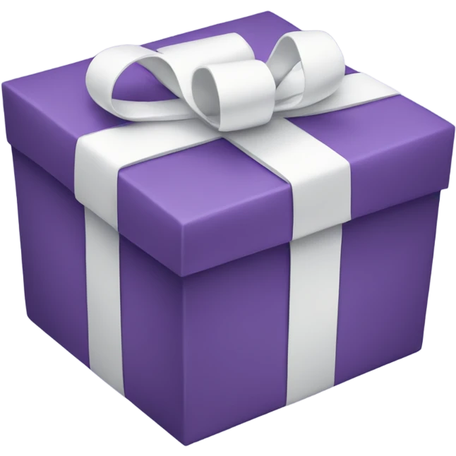 Purple gift with a white ribbon emoji