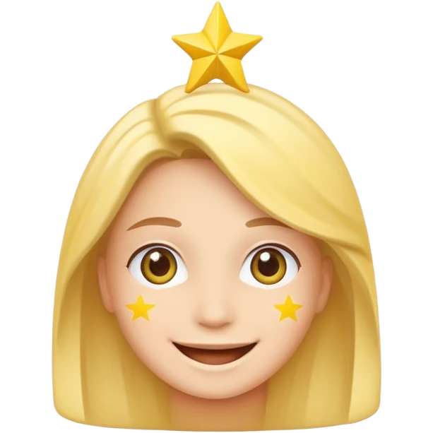 happy smiling face with colors and elements of the European Union flag, blue background with yellow stars, classic emoji style emoji