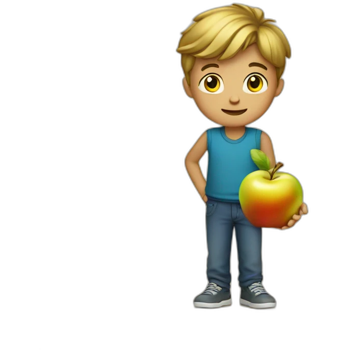 boy with golden apple emoji