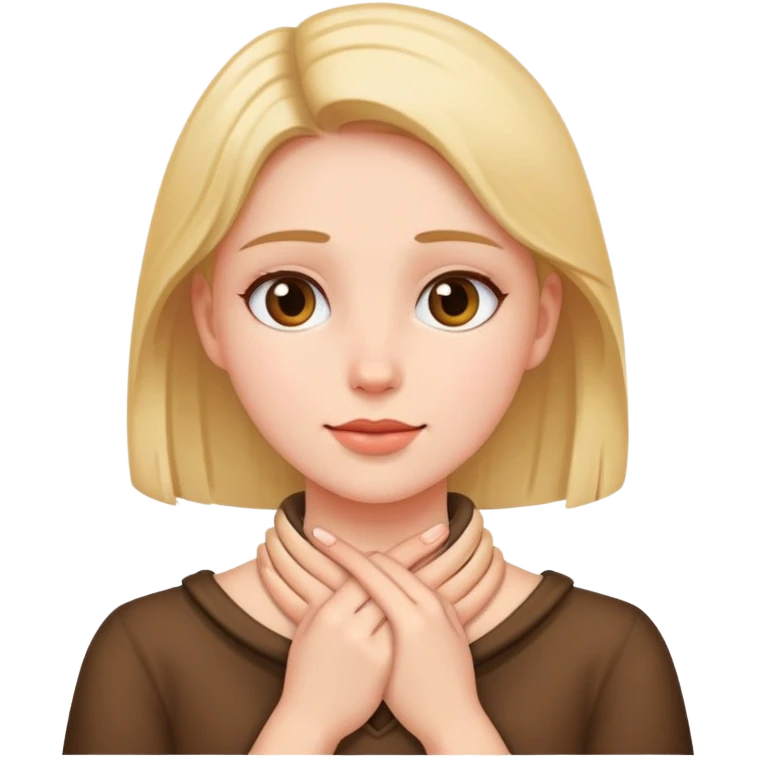 Girl having hands around neck emoji