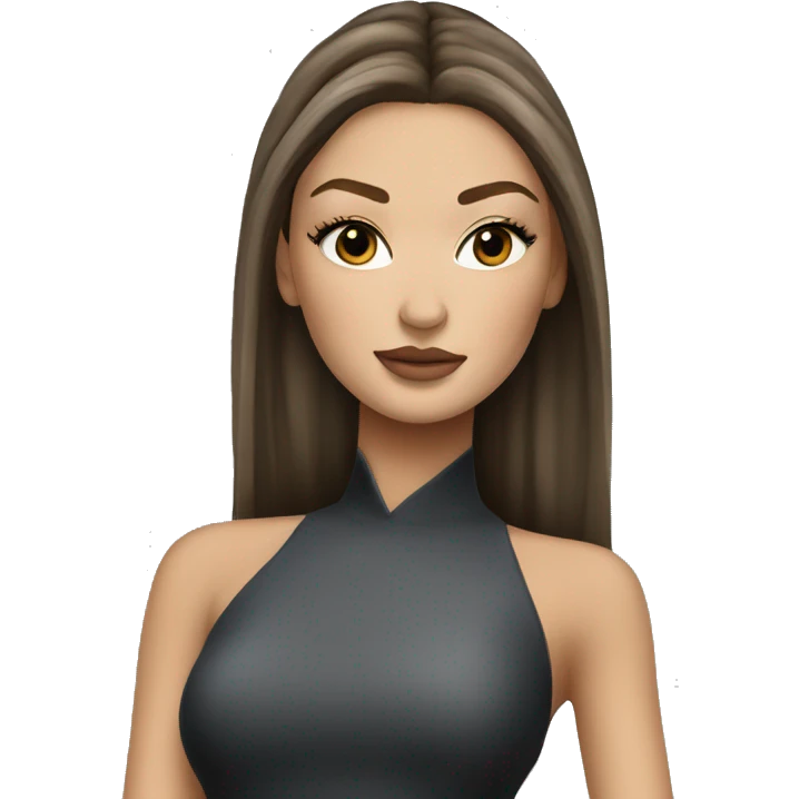gigi hadid dark hair long dress emoji