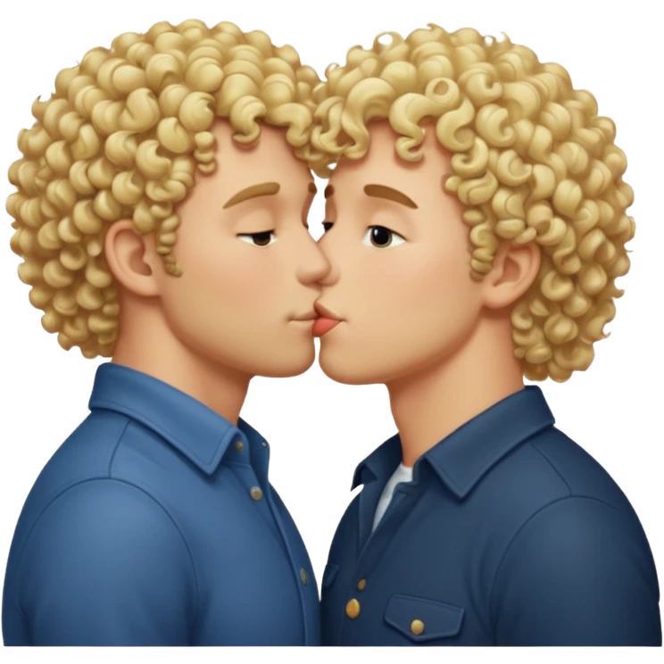 Blonde curly guy kissing on a butt emoji