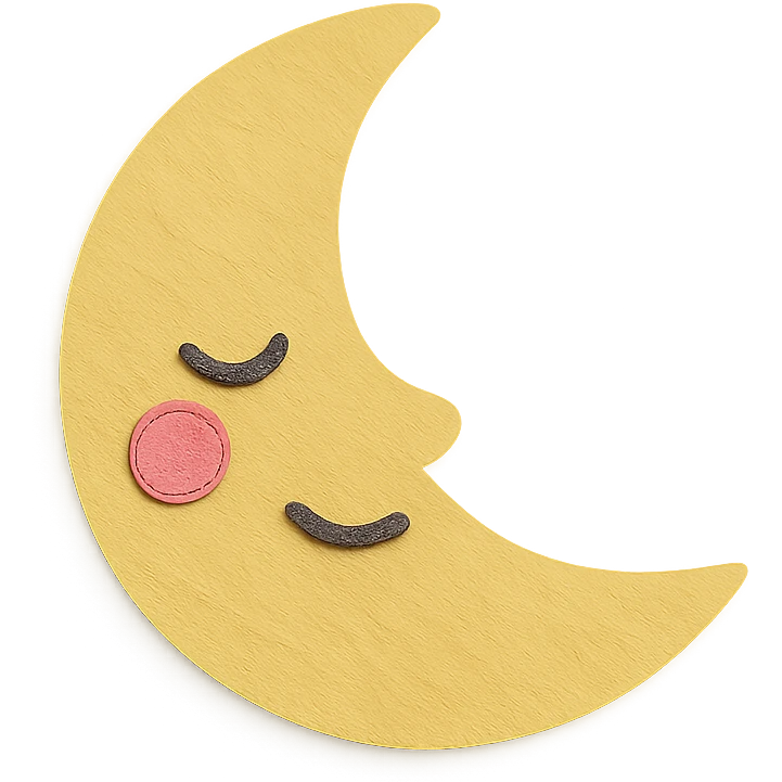 soft pastel sleepy yellow crescent moon with gentle smile and blushing cheeks, no arms, no legs, full body emoji
