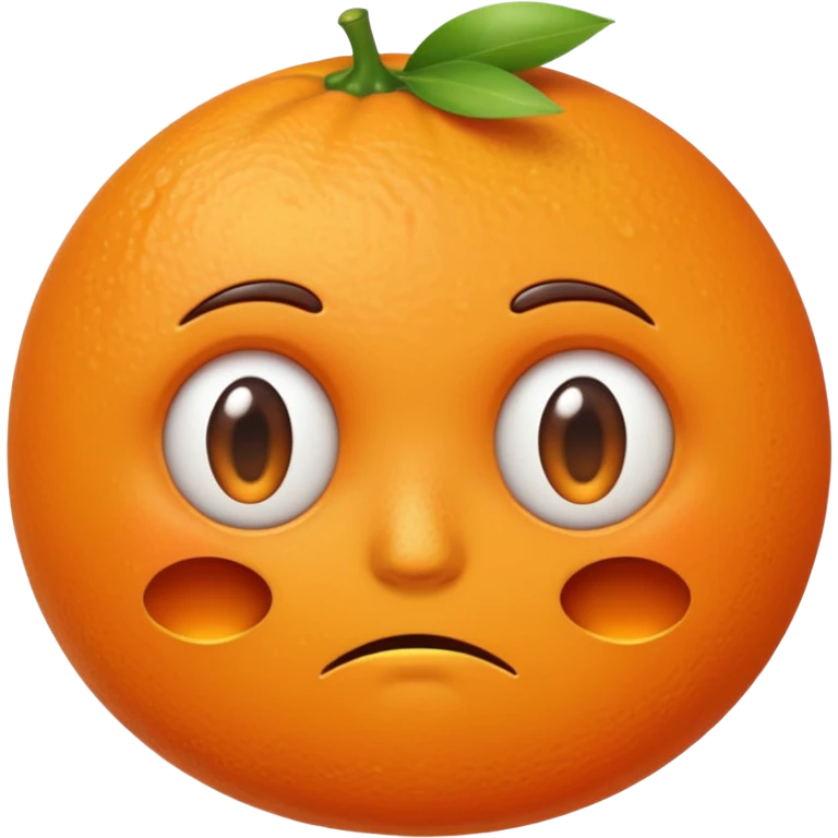 Orange with sad face emoji