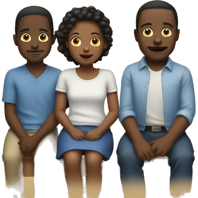 une famille noir de 3 enfants emoji