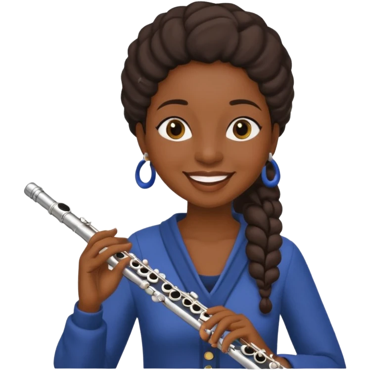 black woman playing flute emoji
