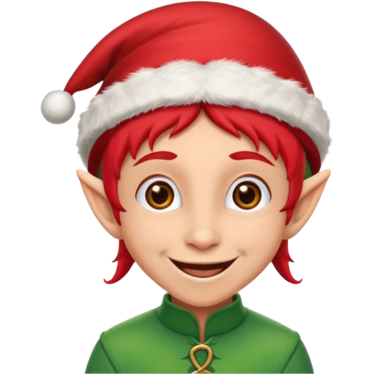 Christmas elf, funny, red emoji