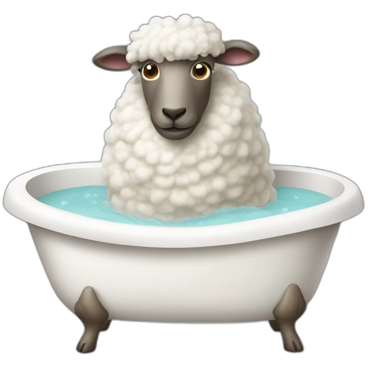 sheep in a bathtub emoji