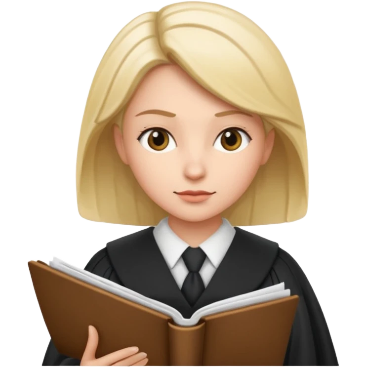 female lawyer reading a document emoji