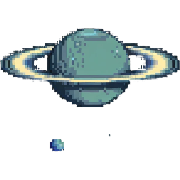 pixel Saturn planet emoji