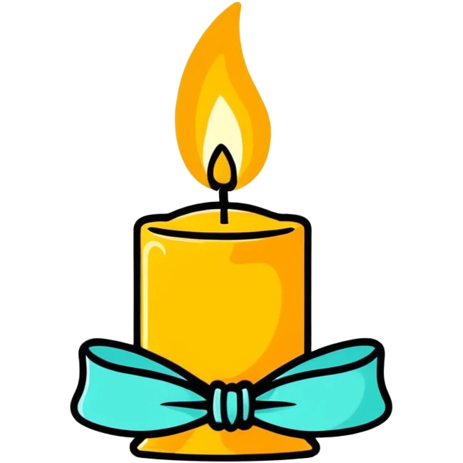 Kerze mit Schleife  emoji